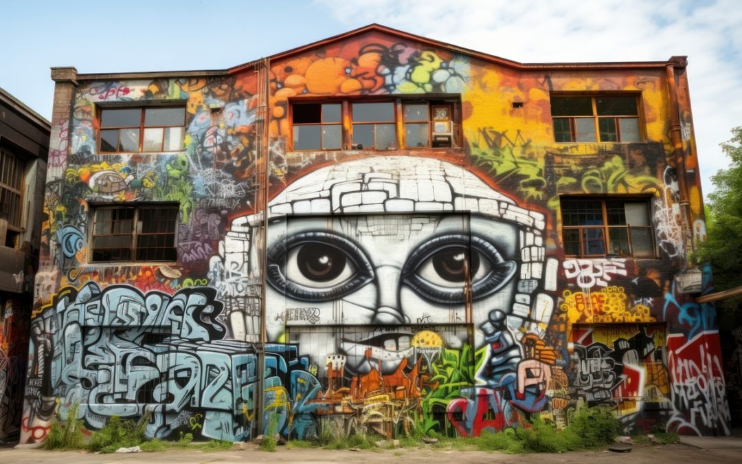 Graffiti art painting mural.