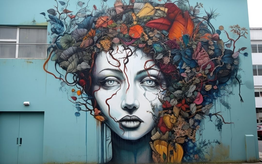 Art graffiti painting street.