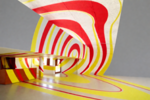 Œuvre anamorphique Felice Varini - vue déformée